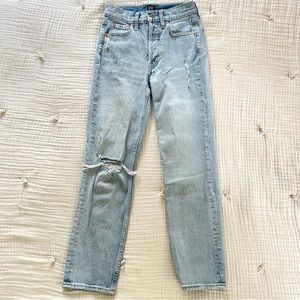 GAP Distressed Cheeky Straight Leg Jeans